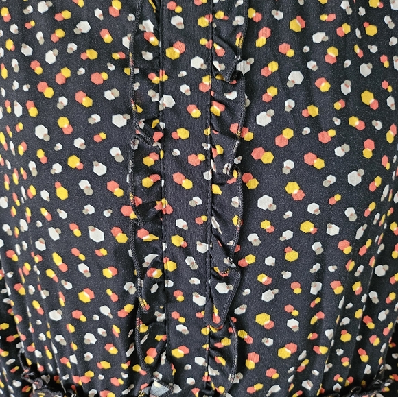 The ALLEY MAXI DRESS Black w/orange/white/yellow Design XS - Picture 6 of 12